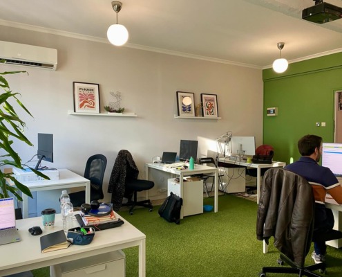 coworkers; news; vibrant community; shared offices