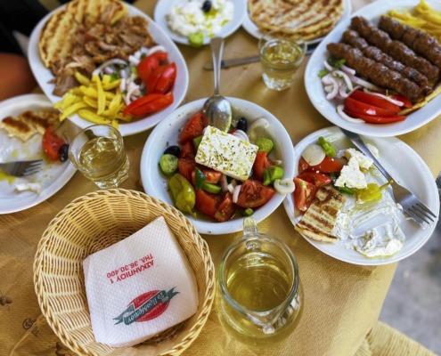 Where to find traditional Greek souvlaki 